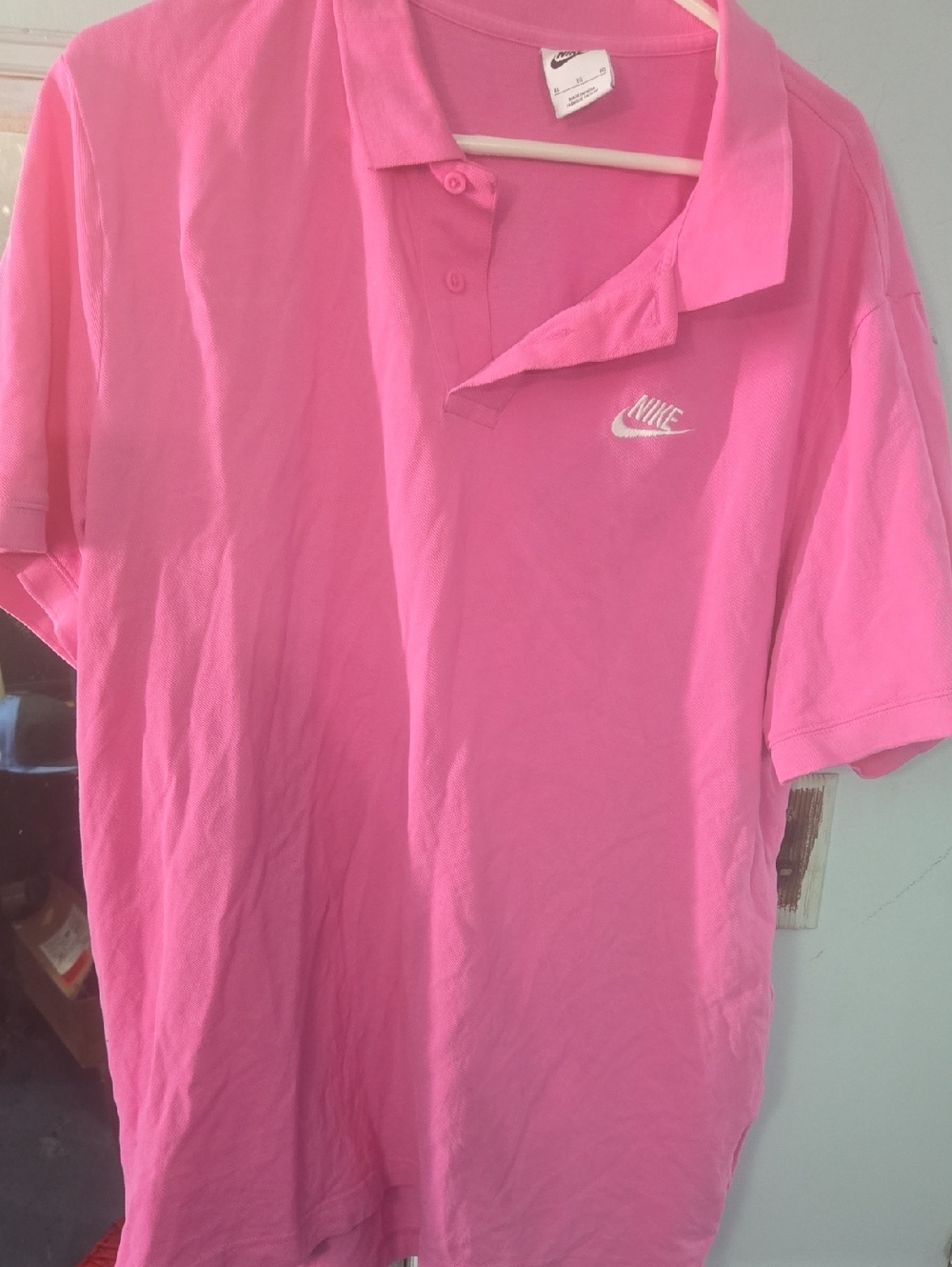 Nike Men’s Hot Pink Polo with White Swoosh